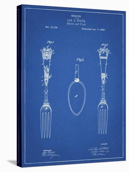 PP258-Blueprint Antique Spoon and Fork Patent Poster-Cole Borders-Premier Image Canvas