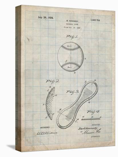 PP271-Antique Grid Parchment Vintage Baseball 1924 Patent Poster-Cole Borders-Premier Image Canvas