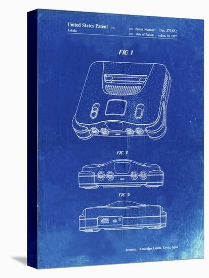 PP276-Faded Blueprint Nintendo 64 Patent Poster-Cole Borders-Premier Image Canvas