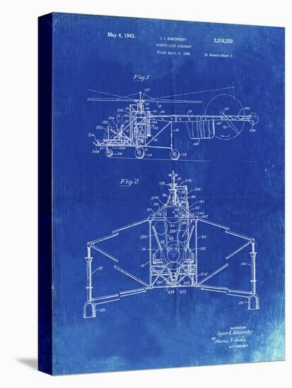 PP28 Faded Blueprint-Borders Cole-Premier Image Canvas