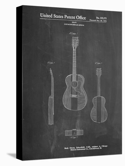 PP306-Chalkboard Buck Owens American Guitar Patent Poster-Cole Borders-Premier Image Canvas