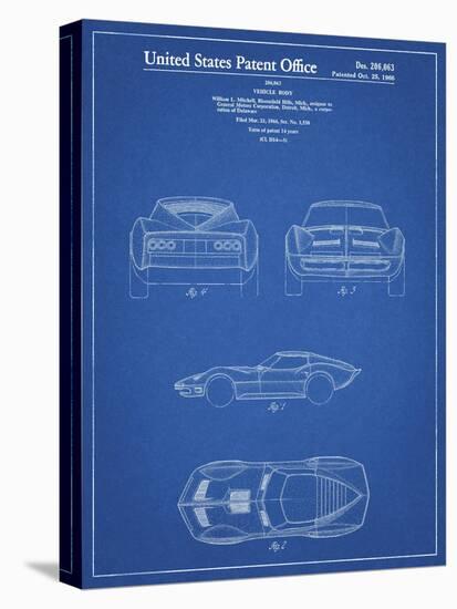 PP339-Blueprint 1966 Corvette Mako Shark II Patent Poster-Cole Borders-Premier Image Canvas