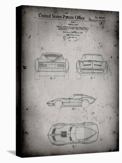 PP339-Faded Grey 1966 Corvette Mako Shark II Patent Poster-Cole Borders-Premier Image Canvas