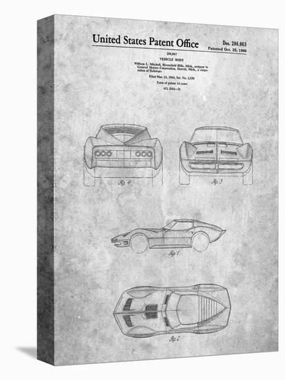 PP339-Slate 1966 Corvette Mako Shark II Patent Poster-Cole Borders-Premier Image Canvas