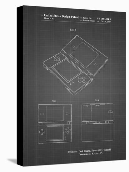 PP346-Black Grid Nintendo DS Patent Poster-Cole Borders-Premier Image Canvas