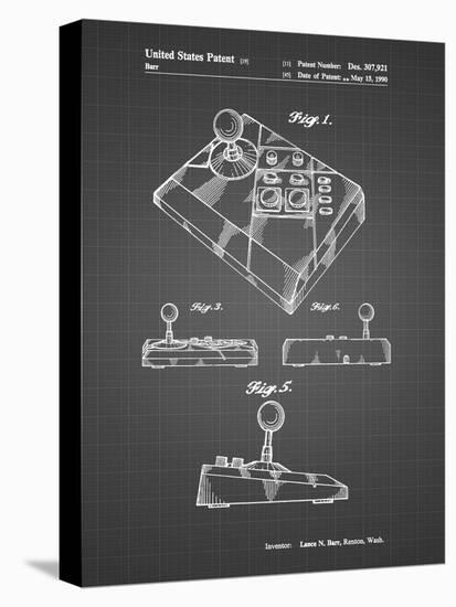 PP374-Black Grid Nintendo Joystick Patent Poster-Cole Borders-Premier Image Canvas