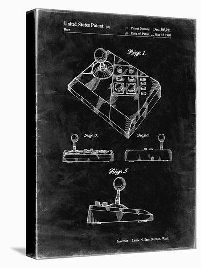 PP374-Black Grunge Nintendo Joystick Patent Poster-Cole Borders-Premier Image Canvas