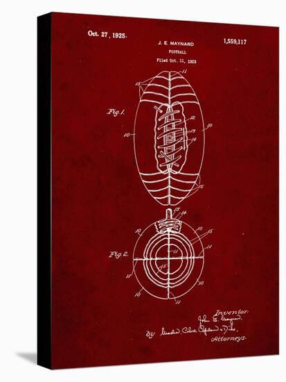 PP379-Burgundy Football Game Ball 1925 Patent Poster-Cole Borders-Premier Image Canvas