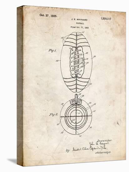 PP379-Vintage Parchment Football Game Ball 1925 Patent Poster-Cole Borders-Premier Image Canvas