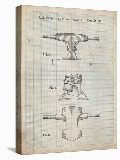 PP385-Antique Grid Parchment Skateboard Trucks Patent Poster-Cole Borders-Premier Image Canvas