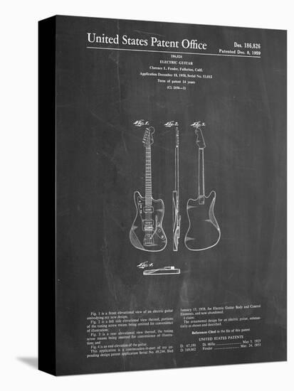 PP417-Chalkboard Fender Jazzmaster Guitar Patent Poster-Cole Borders-Premier Image Canvas