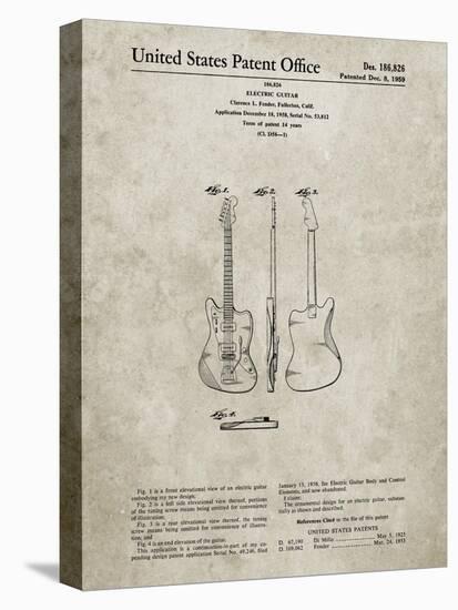 PP417-Sandstone Fender Jazzmaster Guitar Patent Poster-Cole Borders-Premier Image Canvas