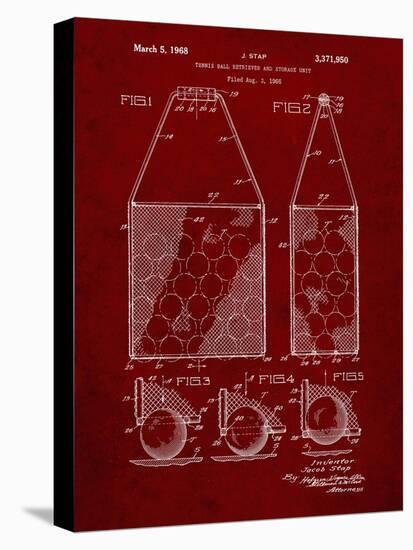 PP436-Burgundy Tennis Hopper Patent Poster-Cole Borders-Premier Image Canvas