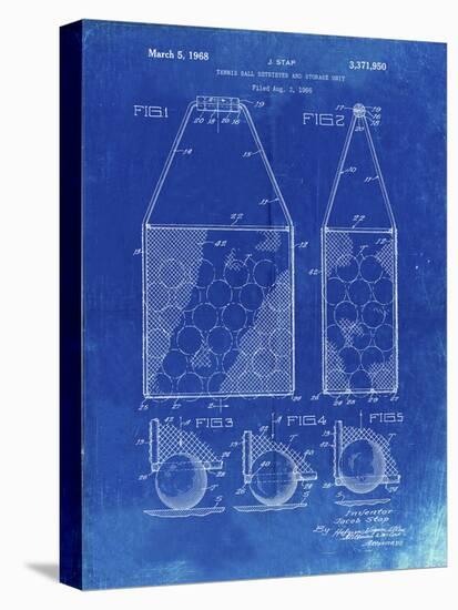 PP436-Faded Blueprint Tennis Hopper Patent Poster-Cole Borders-Premier Image Canvas