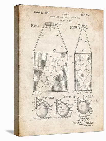 PP436-Vintage Parchment Tennis Hopper Patent Poster-Cole Borders-Premier Image Canvas