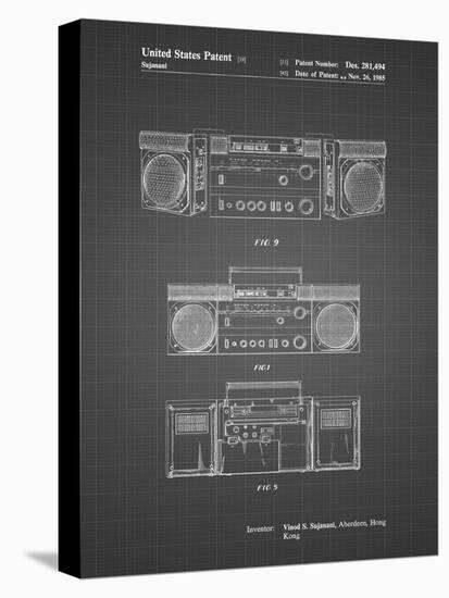 PP448-Black Grid Hitachi Boom Box Patent Poster-Cole Borders-Premier Image Canvas