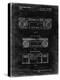 PP448-Black Grunge Hitachi Boom Box Patent Poster-Cole Borders-Premier Image Canvas