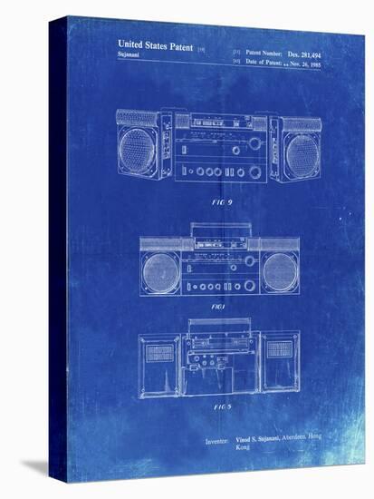 PP448-Faded Blueprint Hitachi Boom Box Patent Poster-Cole Borders-Premier Image Canvas