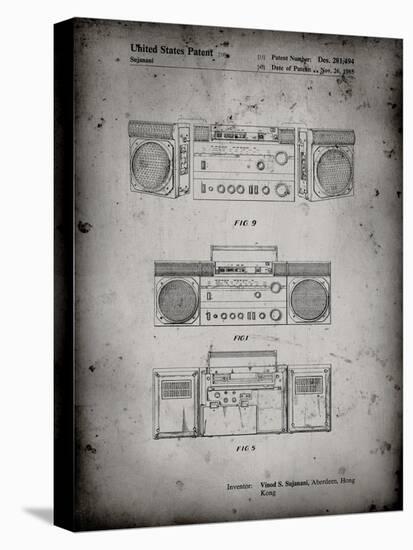 PP448-Faded Grey Hitachi Boom Box Patent Poster-Cole Borders-Premier Image Canvas