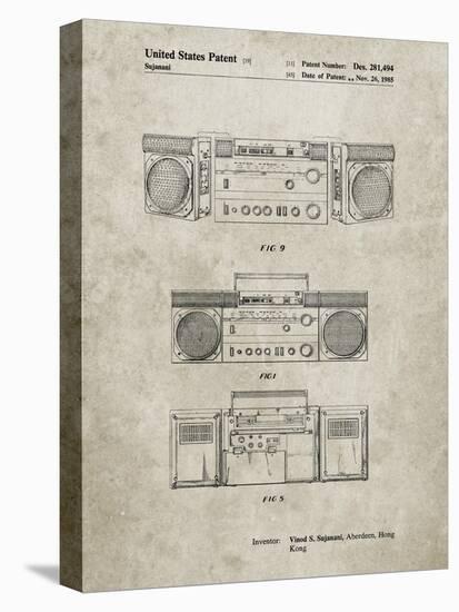 PP448-Sandstone Hitachi Boom Box Patent Poster-Cole Borders-Premier Image Canvas