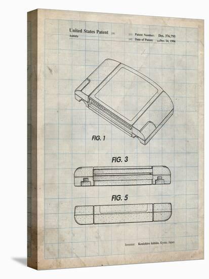 PP451-Antique Grid Parchment Nintendo 64 Game Cartridge Patent Poster-Cole Borders-Premier Image Canvas