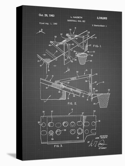 PP454-Black Grid Basketball Adjustable Goal 1962 Patent Poster-Cole Borders-Premier Image Canvas