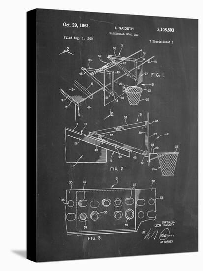 PP454-Chalkboard Basketball Adjustable Goal 1962 Patent Poster-Cole Borders-Premier Image Canvas