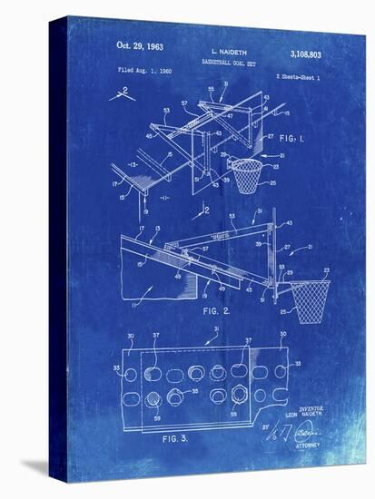 PP454-Faded Blueprint Basketball Adjustable Goal 1962 Patent Poster-Cole Borders-Premier Image Canvas