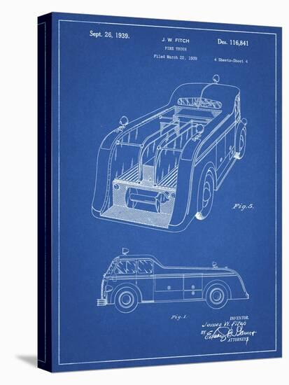 PP462-Blueprint Firetruck 1939 Two Image Patent Poster-Cole Borders-Premier Image Canvas