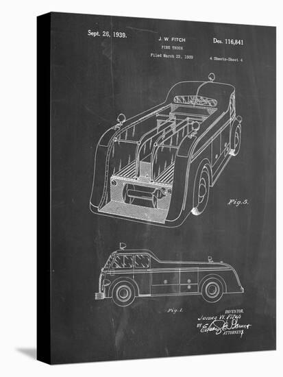 PP462-Chalkboard Firetruck 1939 Two Image Patent Poster-Cole Borders-Premier Image Canvas