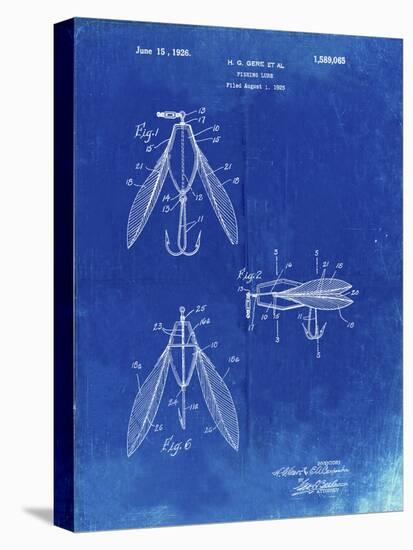 PP476-Faded Blueprint Surface Fishing Lure Patent Poster-Cole Borders-Premier Image Canvas