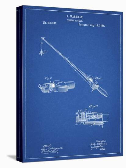 PP490-Blueprint Fishing Rod and Reel 1884 Patent Poster-Cole Borders-Premier Image Canvas