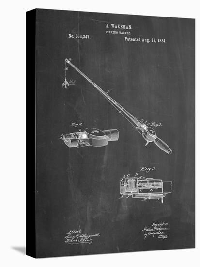 PP490-Chalkboard Fishing Rod and Reel 1884 Patent Poster-Cole Borders-Premier Image Canvas