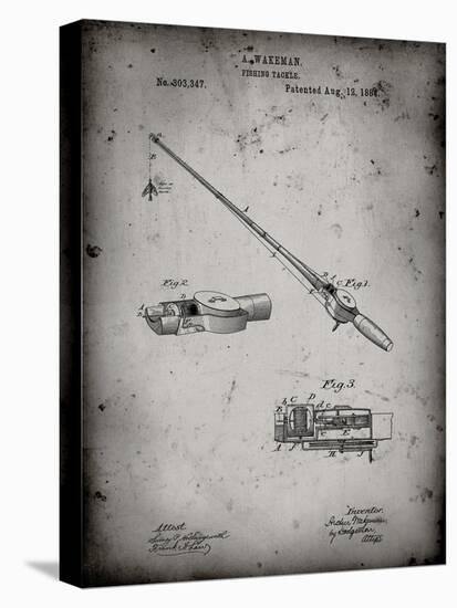 PP490-Faded Grey Fishing Rod and Reel 1884 Patent Poster-Cole Borders-Premier Image Canvas