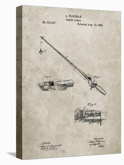 PP490-Sandstone Fishing Rod and Reel 1884 Patent Poster-Cole Borders-Premier Image Canvas