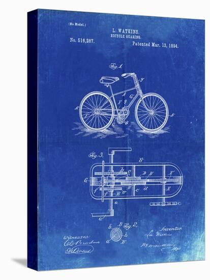 PP51-Faded Blueprint Bicycle Gearing 1894 Patent Poster-Cole Borders-Premier Image Canvas