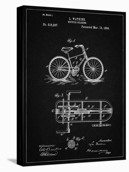 PP51-Vintage Black Bicycle Gearing 1894 Patent Poster-Cole Borders-Premier Image Canvas