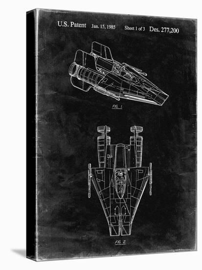 PP515-Black Grunge Star Wars RZ-1 A Wing Starfighter Patent Print-Cole Borders-Premier Image Canvas