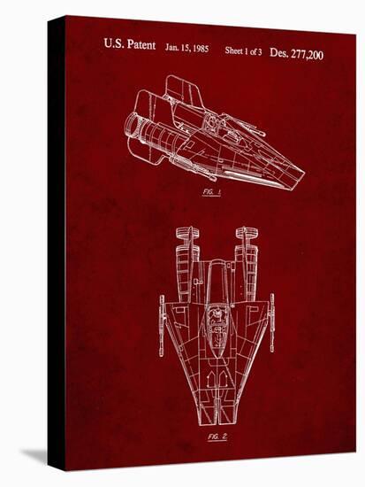 PP515-Burgundy Star Wars RZ-1 A Wing Starfighter Patent Print-Cole Borders-Premier Image Canvas