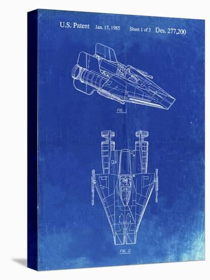 PP515-Faded Blueprint Star Wars RZ-1 A Wing Starfighter Patent Print-Cole Borders-Premier Image Canvas