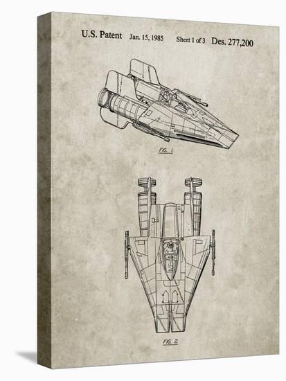 PP515-Sandstone Star Wars RZ-1 A Wing Starfighter Patent Print-Cole Borders-Premier Image Canvas