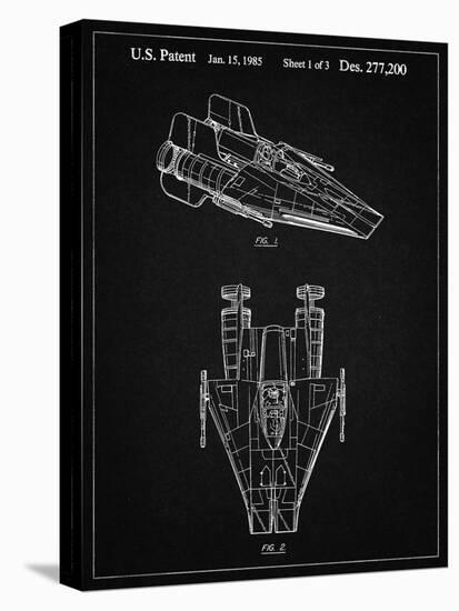 PP515-Vintage Black Star Wars RZ-1 A Wing Starfighter Patent Print-Cole Borders-Premier Image Canvas