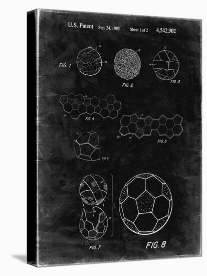 PP54-Black Grunge Soccer Ball 1985 Patent Poster-Cole Borders-Premier Image Canvas