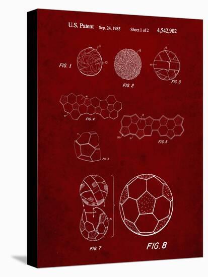 PP54-Burgundy Soccer Ball 1985 Patent Poster-Cole Borders-Premier Image Canvas