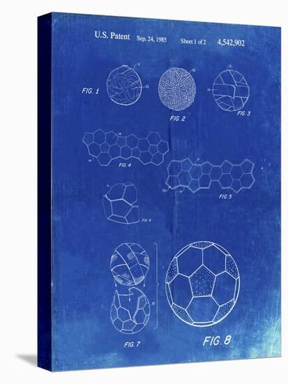 PP54-Faded Blueprint Soccer Ball 1985 Patent Poster-Cole Borders-Premier Image Canvas