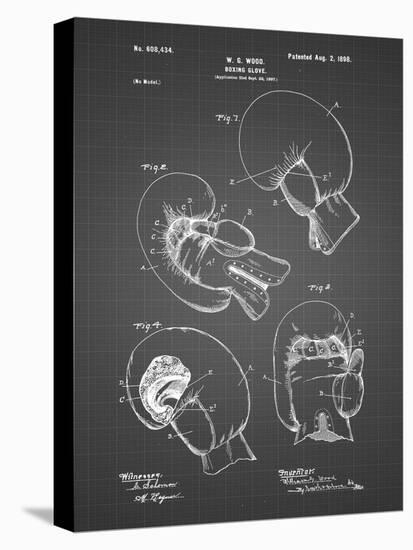 PP58-Black Grid Vintage Boxing Glove 1898 Patent Poster-Cole Borders-Premier Image Canvas