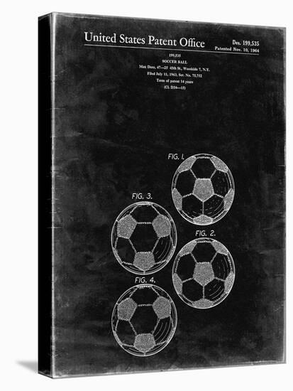 PP587-Black Grunge Soccer Ball 4 Image Patent Poster-Cole Borders-Premier Image Canvas