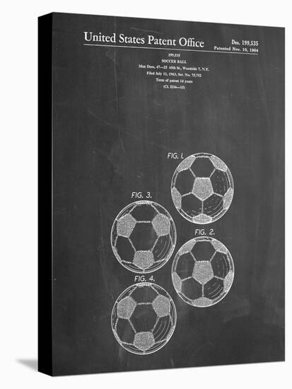 PP587-Chalkboard Soccer Ball 4 Image Patent Poster-Cole Borders-Premier Image Canvas