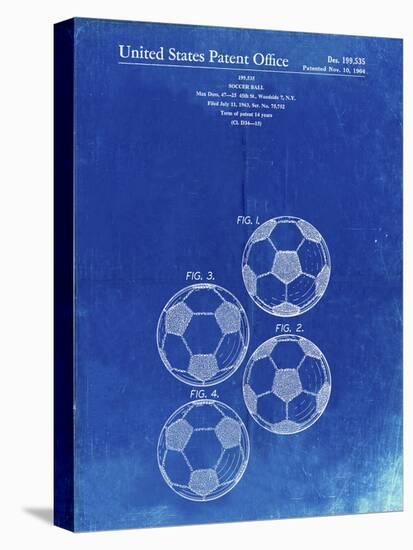 PP587-Faded Blueprint Soccer Ball 4 Image Patent Poster-Cole Borders-Premier Image Canvas