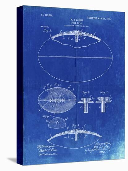 PP601-Faded Blueprint Football Game Ball 1902 Patent Poster-Cole Borders-Premier Image Canvas